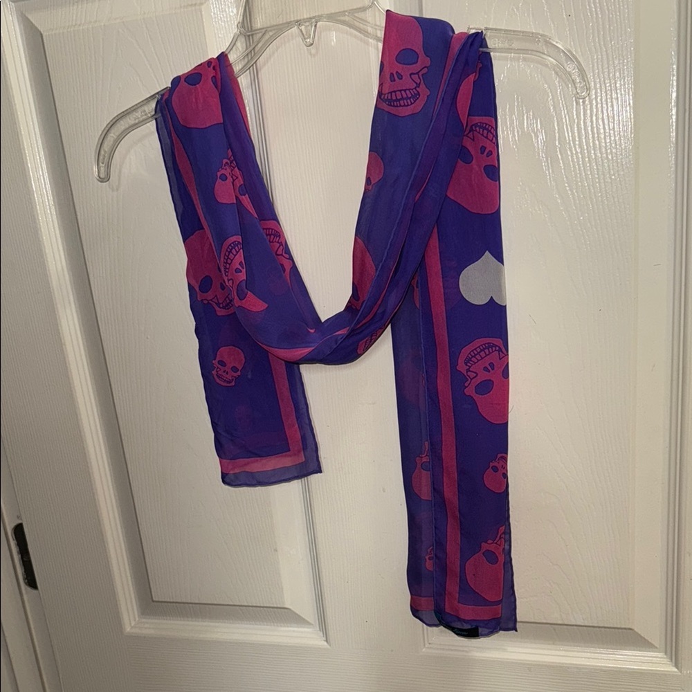 Purple and Pink Skull Scarf